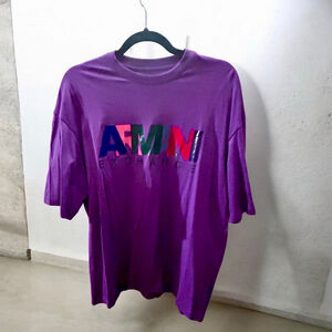 Men's Armani Exchange Purple Logo Short Sleeve Shirt Size S